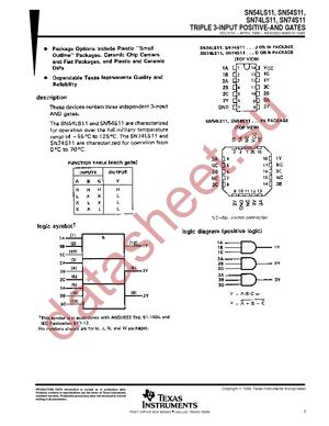 SN74LS11NSRE4 datasheet  